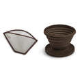 Fino Reusable Collapsible Coffee Brewing Cone and Reusable Flexible Mesh Coffee Filter, Number 2-Size, Brew 2-6 Servings