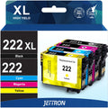 222XL Ink Cartridge for Epson 222XL 222 Ink for Epson Expression Home XP-5200, Workforce WF-2960 Printers (Black, Cyan, Magenta, Yellow)