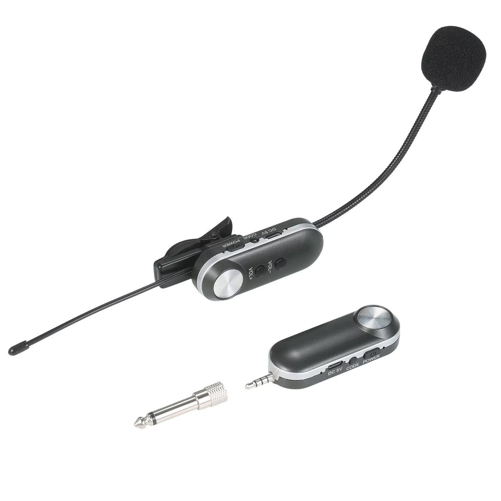 UHF Headset Wireless Microphone Instrument Mic Omni-directional Hifi Microphone Wireless Instrument Microphone System Receiver & UHF Clip Type Mic+Receiver for Sax Saxophone French Horn Tru