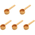 HOMEMAXS 5pcs Wooden Coffee Powder Spoon Household Coffee Scoop Measuring Spoon Bean Powder Spoon
