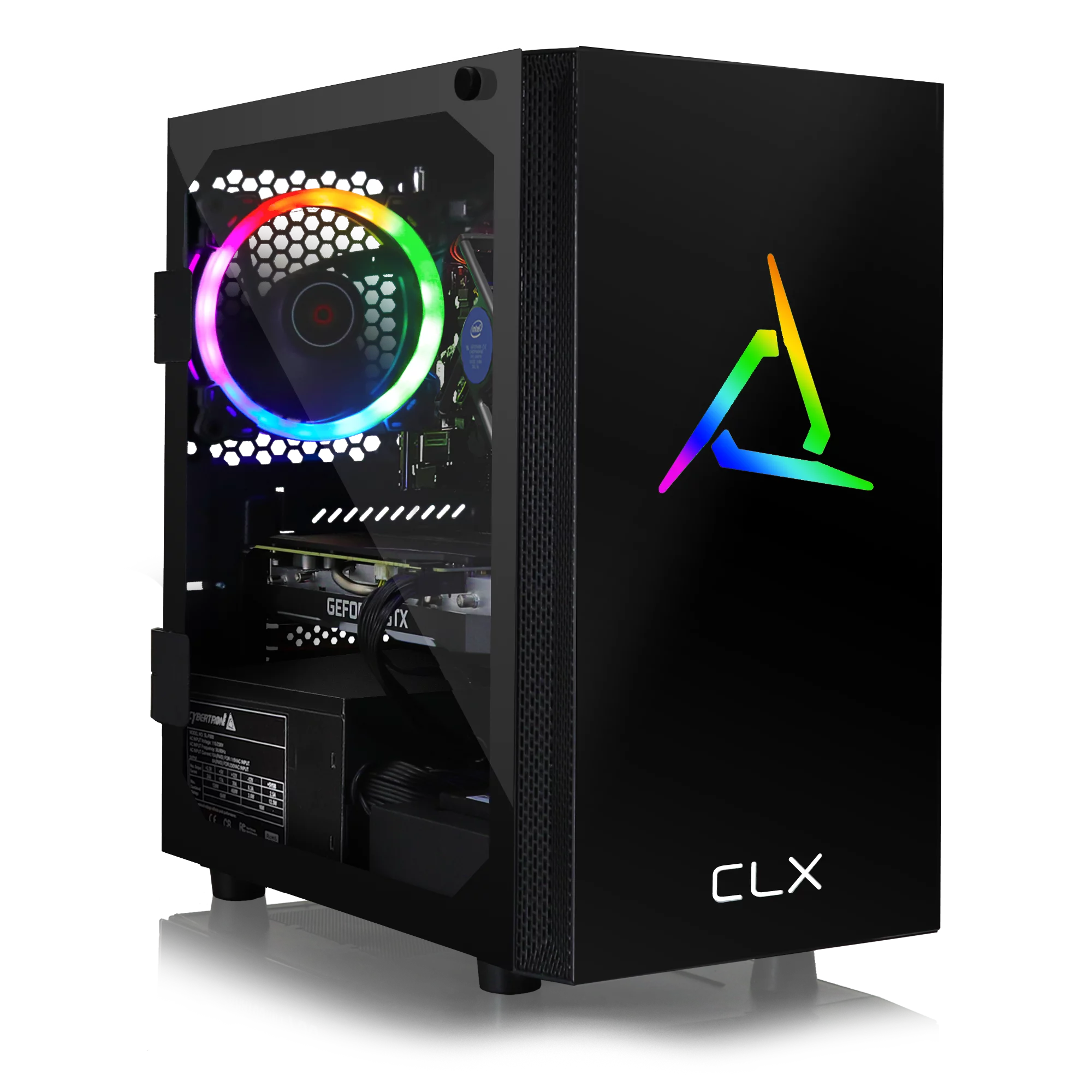 CLX SET Gaming PC - Intel Core i3 9100F 3.6GHz 4-Core, 8GB DDR4 2666, GeForce GTX 1650 4GB, 480GB SSD, Black Mini-Tower RGB, Windows 10 Home