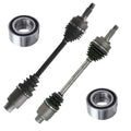 Detroit Axle - Pair (2) Complete Front CV Axle Drive Shafts Left and Right Side + (2) Wheel Bearings Replacement for 2002 2003 2004 2005 2006 Honda CR-V 4WD