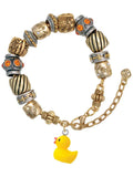 Resin Yellow Ducky Two Tone Christian Bead Bracelet