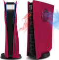 PS5 Face Plates for PlayStation 5 Console Disc Edition, PS5 Accessories ABS PS5 Cover Plates with Fan Vents, Hard Shockproof Anti-Scratch Replacement Protective Shell-Cosmic Red
