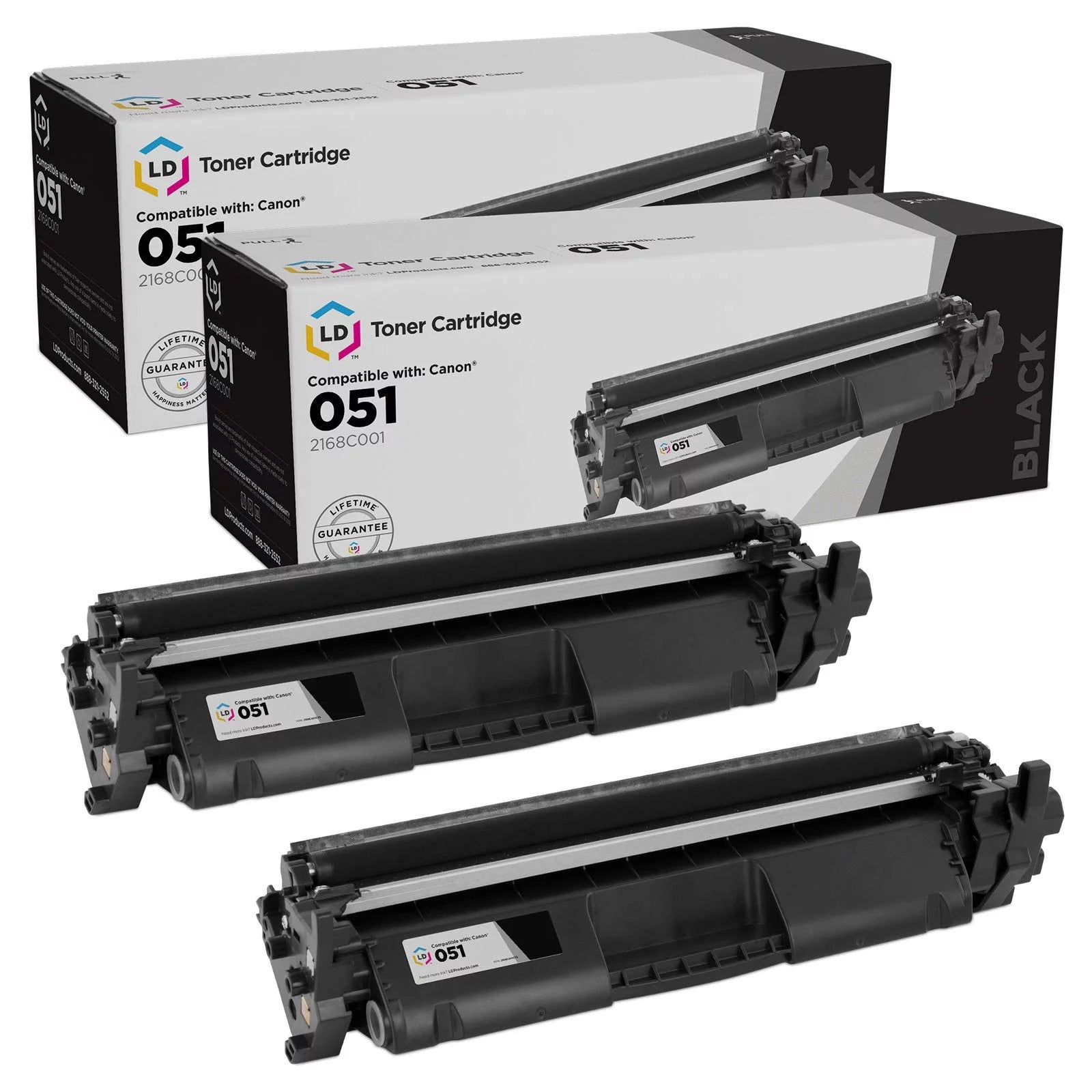 LD Products Compatible Toner Cartridge Replacement for Canon 051 2168C001 (Black, 2-Pack) for use in Canon imageCLASS LBP162dw, MF264dw, MF267dw, MF269dw