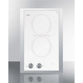 Summit Appliance  15 in. 115v 2-Burner Cooktop Trim Kit, Ceramic Glass with Stainless Steel, White