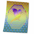 Dragon on Abstract Hexagon, Purple, Green, Blue, and Yellow 22x30 Bath Hand Pool Towel twl-202186-2