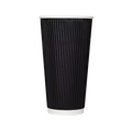 Karat 20oz Ripple Paper Hot Cups - Black (90mm) - 500 ct