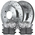 AutoShack Front Brake Calipers Performance Ceramic Pads Drilled Slotted Rotors Silver Kit Driver and Passenger Side Replacement for 2006-2008 Lincoln Mark LT 2005-2008 Ford F-150 5.4L 4WD SRBRPKG00009