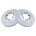 TRQ Performance Disc Brake Rotor Drilled & Slotted Front G-Coated Pair BRA74776