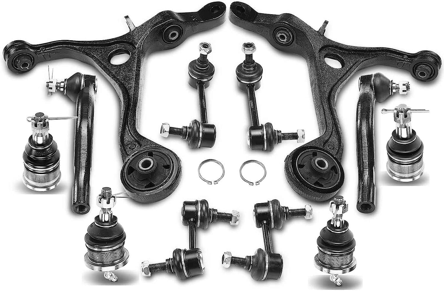 A-Premium 12Pcs Suspension Kit, Front Lower Control Arm, Ball Joint, Tie Rod End, Front Rear Sway Bar, Compatible with Honda Accord 2003-2007 Acura TSX 2004-2008 2.4L Replace# 51350SDAA03, 51460SDAA11