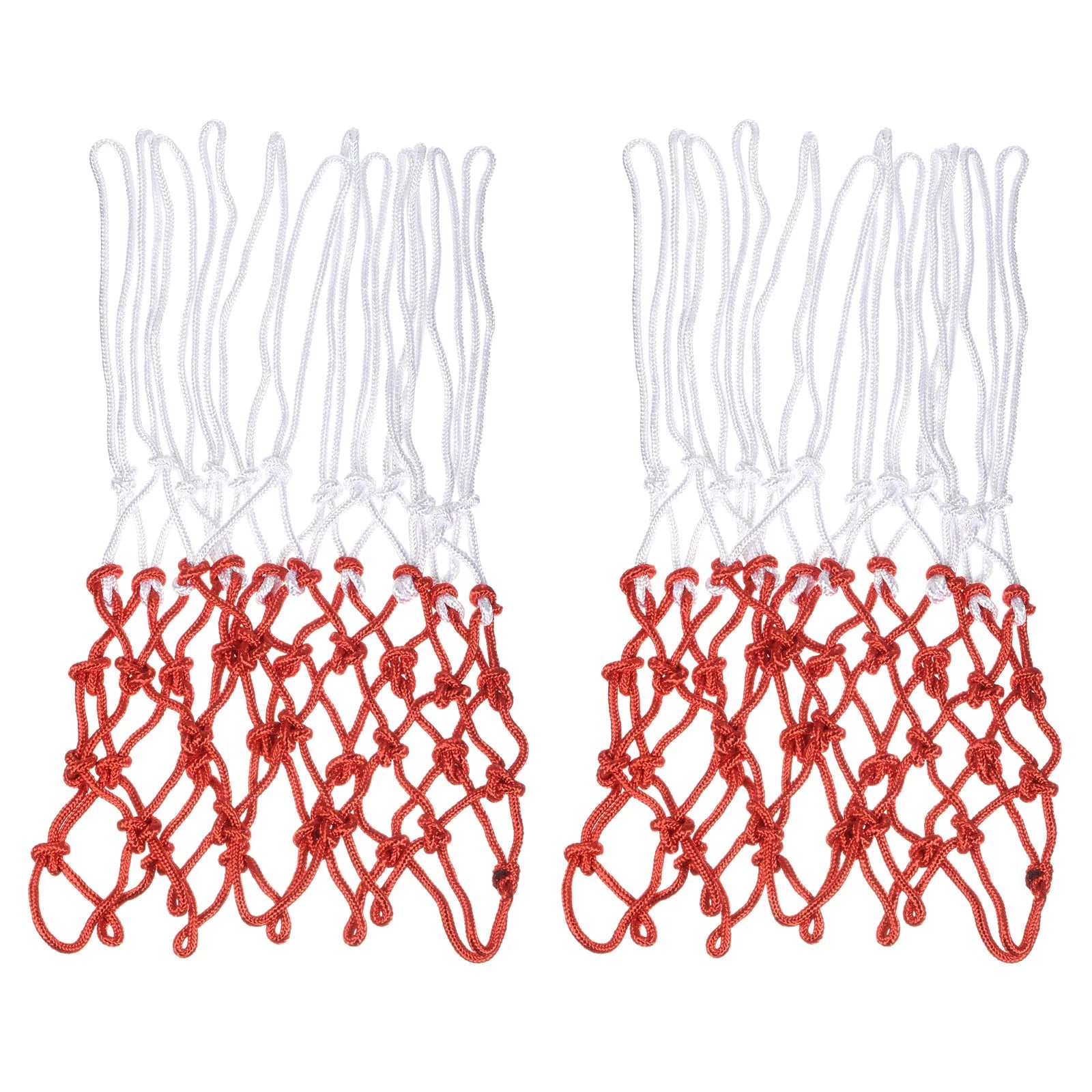 Uxcell 17.7 5.5mm Polyester Basketball Hoop Rim Net Replacement, White Red 2 Pack