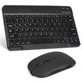 Rechargeable Bluetooth Keyboard and Mouse Combo Ultra Slim Full-Size Keyboard and Ergonomic Mouse for iPad mini 4 (2015) and All Bluetooth Enabled Mac/Tablet/iPad/PC/Laptop - Onyx Black