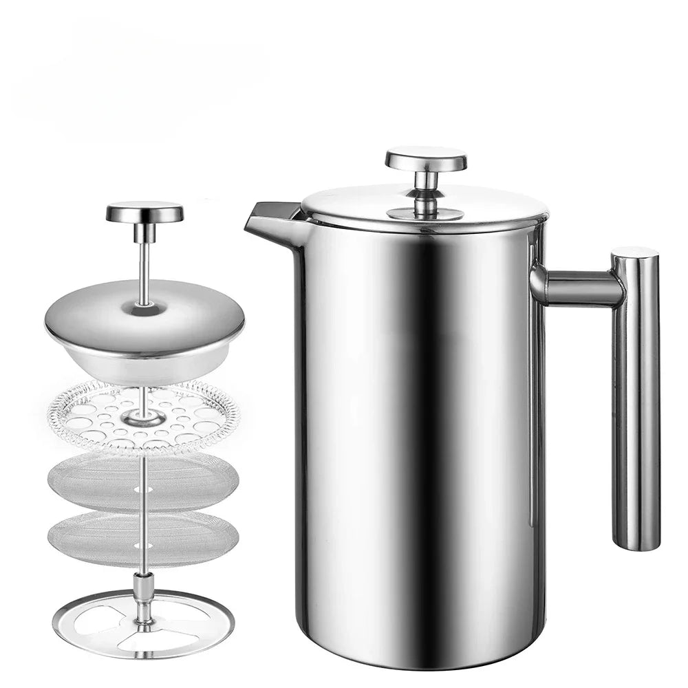 Stainless Steel French Press Coffee Maker 800ml Easy Clean Tea Pot with Filter