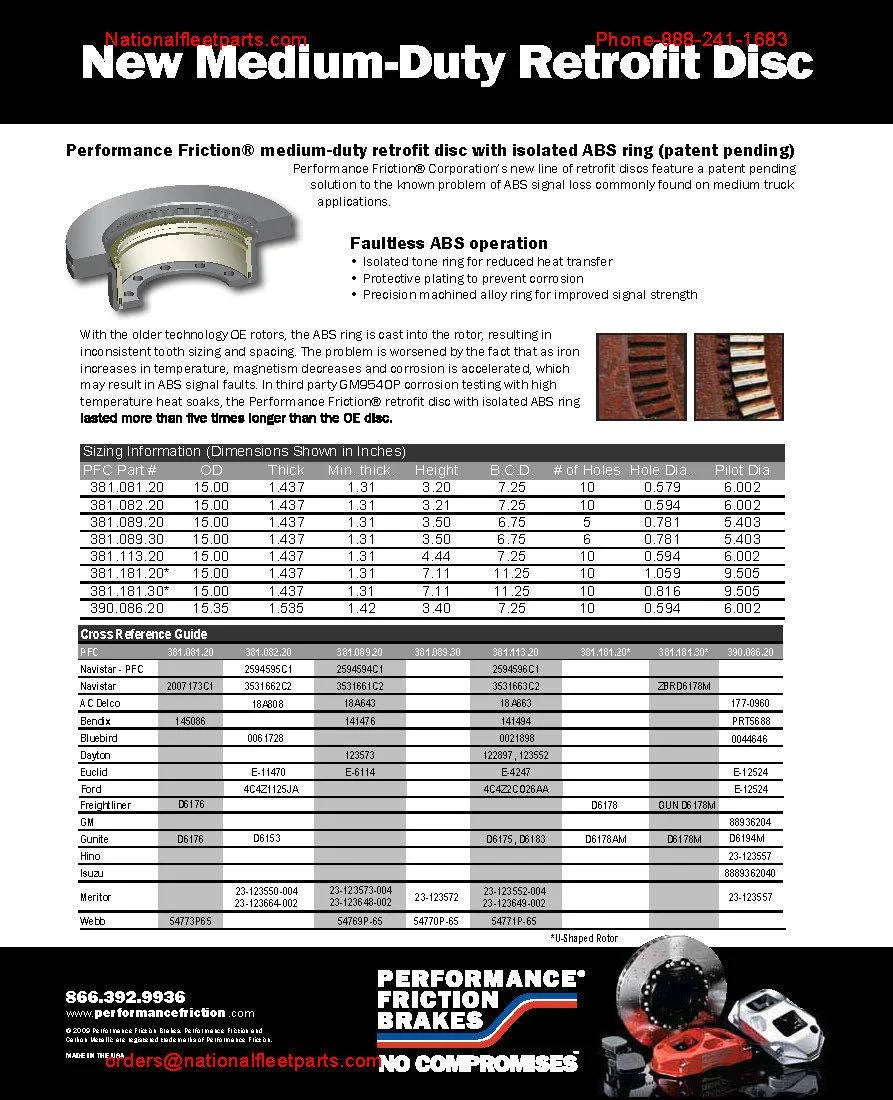 Performance Friction 381.181.20 Disc Brake Rotor