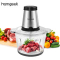 Electric Meat Grinder Homgeek 2L Large Household Capacity Stainless Steel 2 Gears 250W High Power Kitchen Cooker Blender
