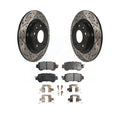 Transit Auto - Rear Coated Drilled Slotted Disc Brake Rotors And Semi-Metallic Pads Kit For 2016-2018 Mazda CX-3 KDF-100541