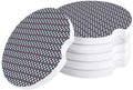 FMSHPON Geometric Ripple Line Pattern Set of 4 Car Coaster for Drinks, Absorbent Ceramic Stone Coasters Cup Mat with Cork Base for Home Kitchen Room Coffee Table Bar Decor
