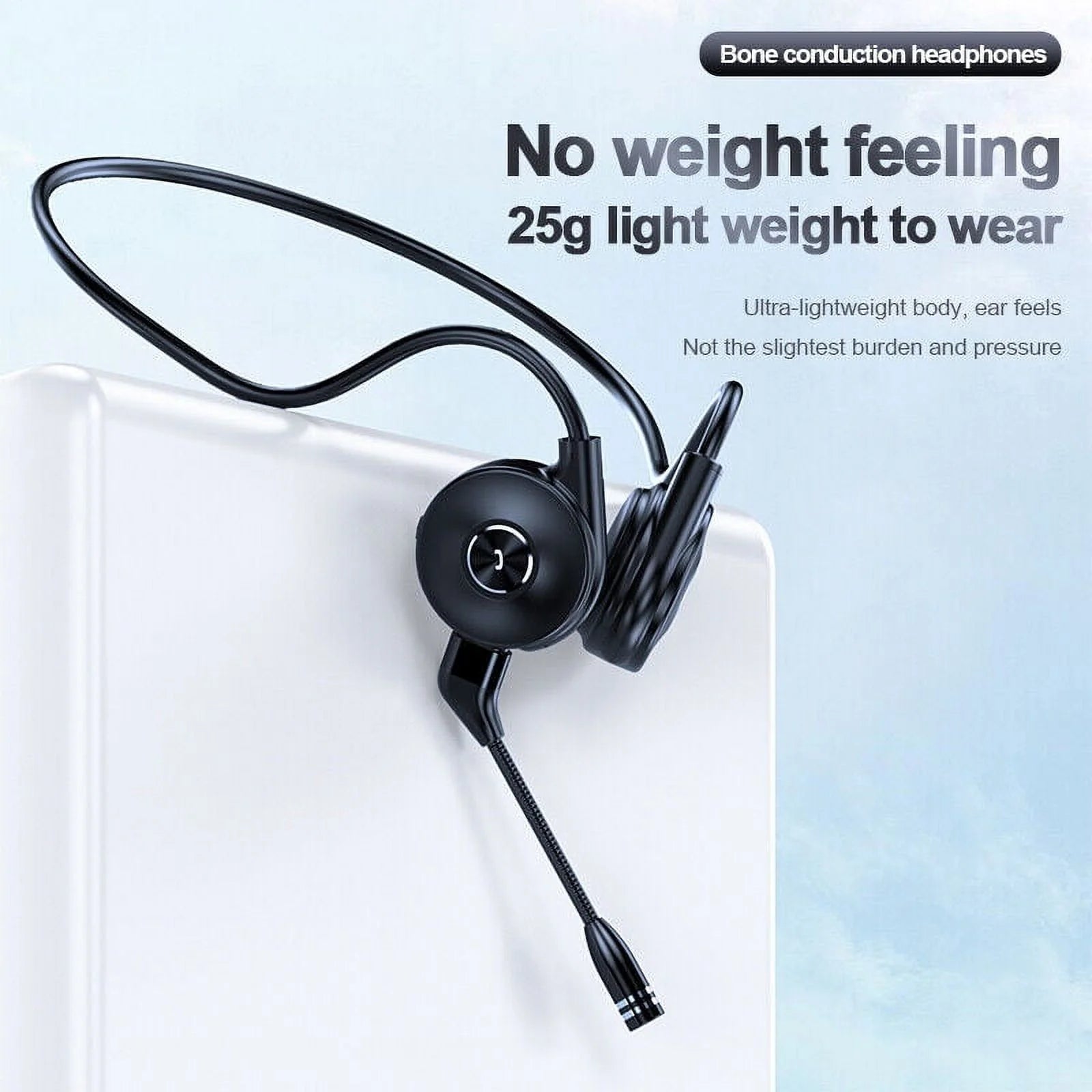 Bluetooth 5.0  Wireless Bone Conduction Headsets Open Ear Headphones MIC