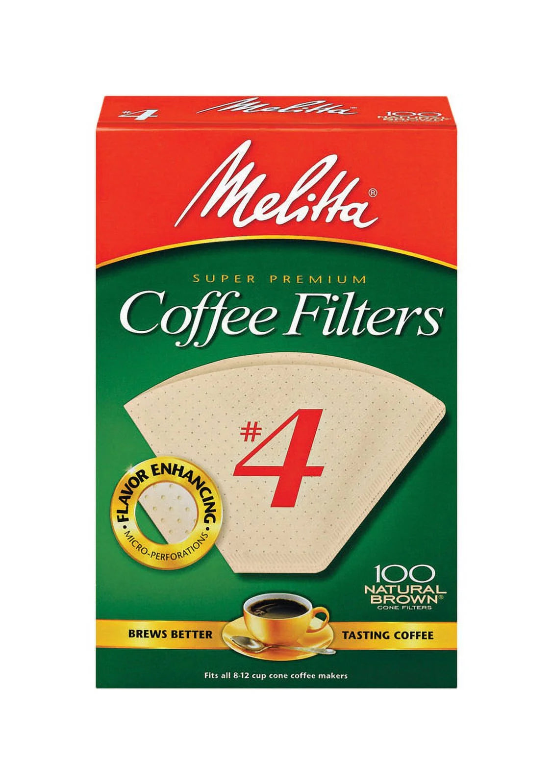 1 Pc, Melitta 12 Cups Brown Cone Coffee Filter 100 Pk