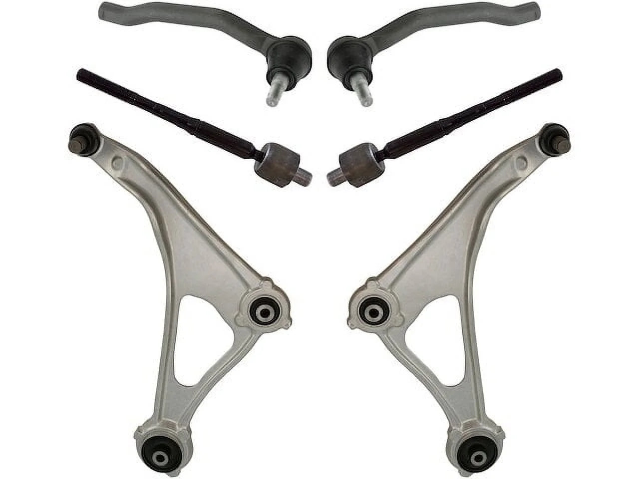 Front Control Arm and Tie Rod End Kit 6 Piece - Compatible with 2013 - 2014 Nissan Altima Sedan