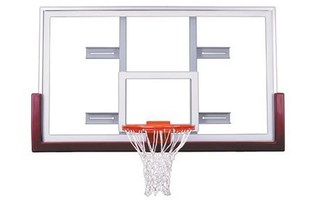 First Team Competitor Upgrade Package Steel-Glass Gymnasium Backboard44; Rim & Pad Upgrade Package- Columbia Blue