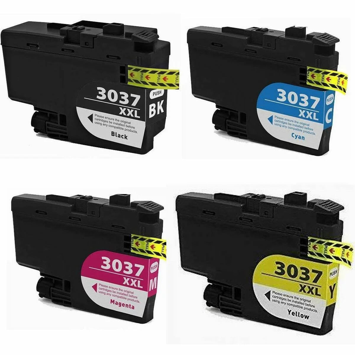 Replacement Compatible LC3037 XXL High Yield Black & Color Ink Cartridges for MFC-J5845DW MFC-J5945DW MFC-J6545DW- 4 Packs