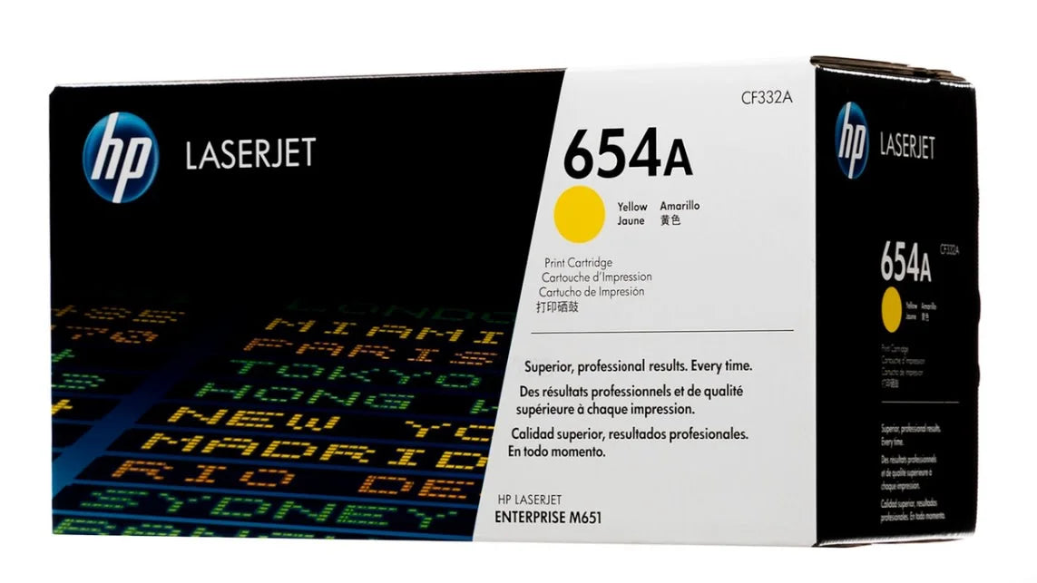 HP 654A (CF332A) Toner Cartridge, Yellow
