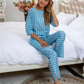 Loose Casual Striped Simple Long Sleeve Suit