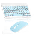 Rechargeable Bluetooth Keyboard and Mouse Combo Ultra Slim Full-Size Keyboard and Ergonomic Mouse for Samsung Galaxy Fold 5G and All Bluetooth Enabled Mac/Tablet/iPad/PC/Laptop - Sky Blue