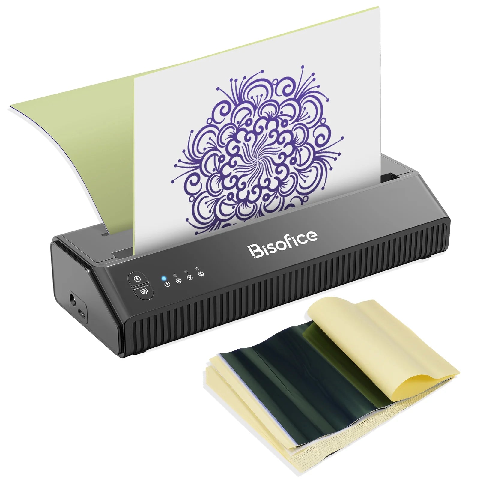 Bisofice Portable printer,Ideal Amateurs Paper ThermalPrinter Thermal 10 Paper Thermal Stencil Printer 216mm/210mm Paper Size Portable Printer Smart App Copier 216mm/210mm Pattern Copier