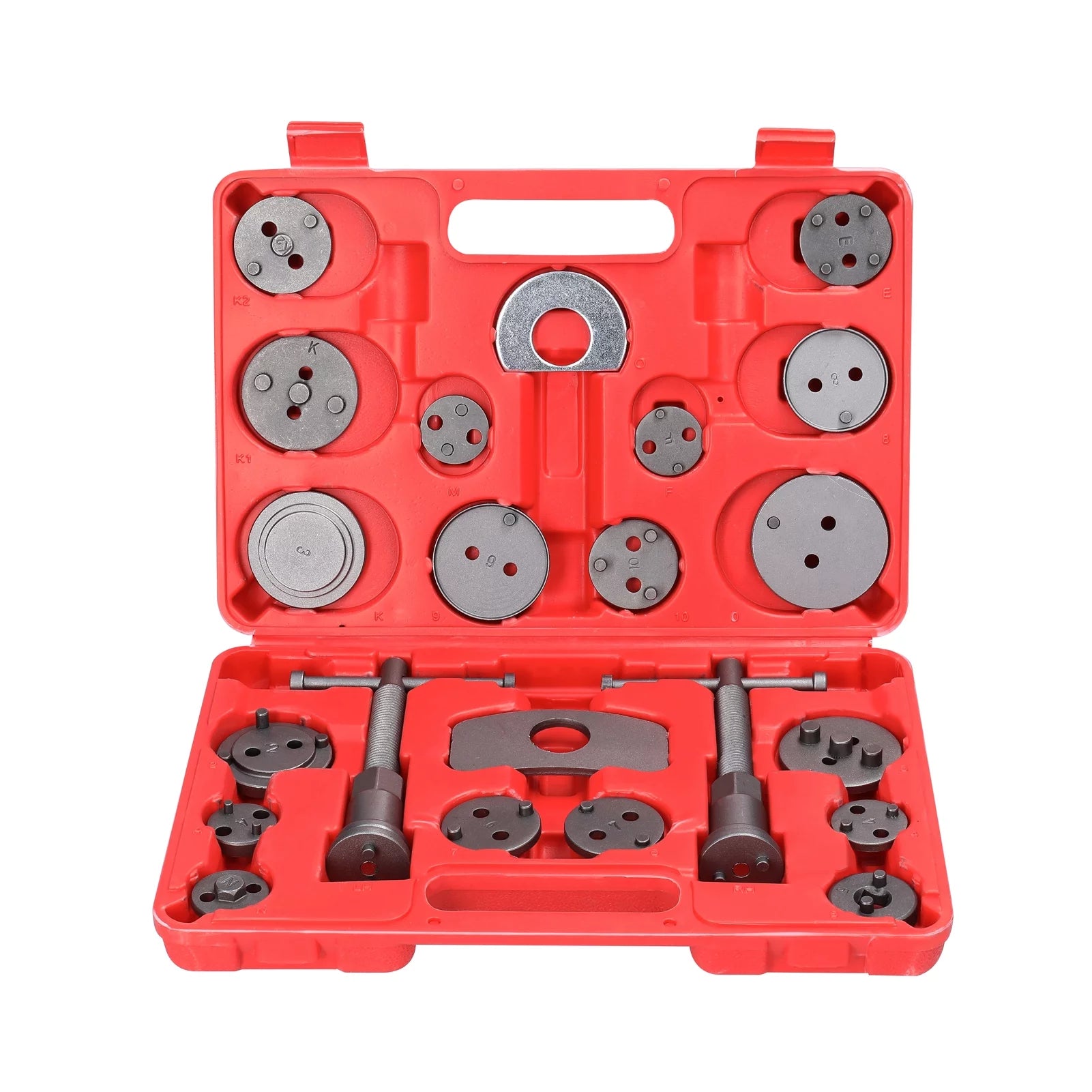 Andoer 22pcs Universal Car Disc Brake Cylinder Adjuster Front and Rear Tooth Brake Pads Replacement Tool Brake Piston Return Tool Kit Automobiles Repairing Tools Set