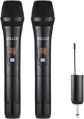 BELOS Wireless Microphone, UHF Cordless Dual Handheld Dynamic Mic System Set with Rechargeable Receiver, 165 ft Range, 6.35mm(1/4'') Plug, for Karaoke, Voice Amplifier, PA System, Singing Machine, DJ
