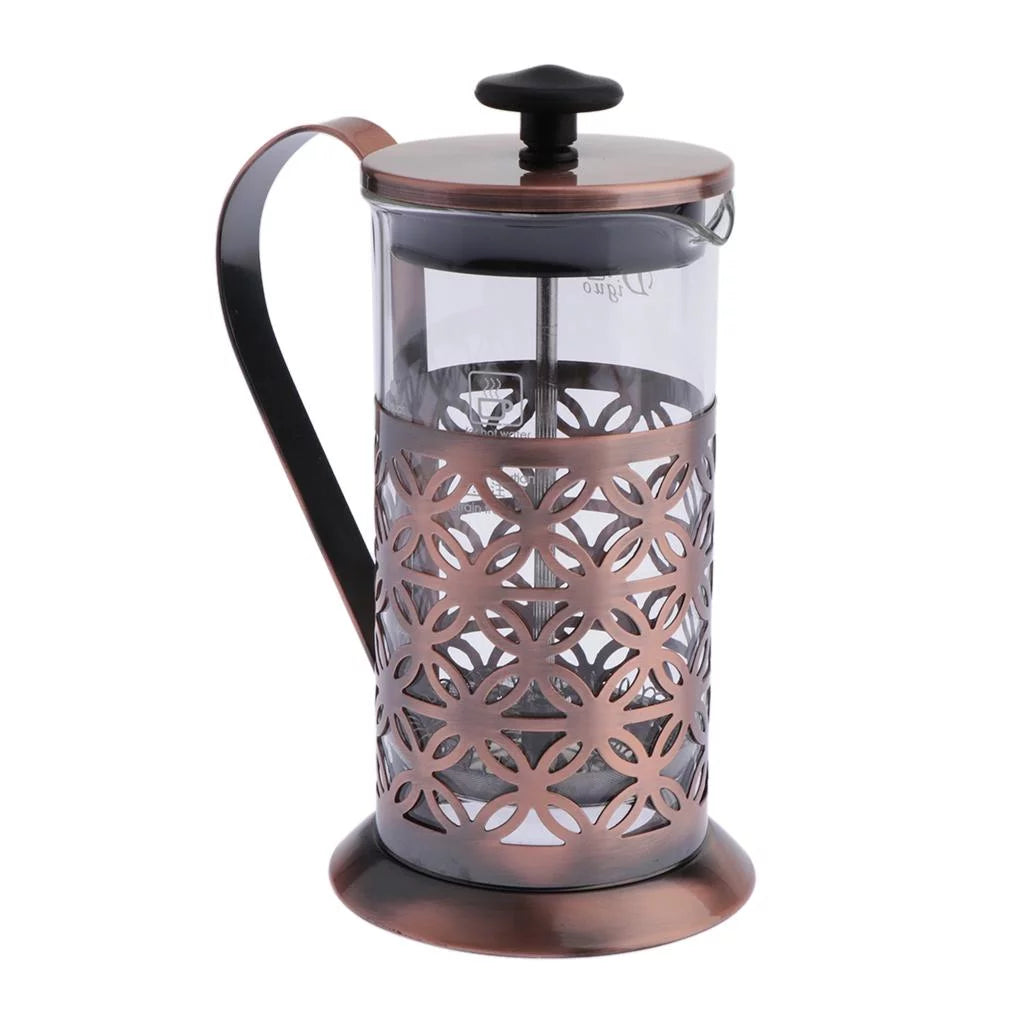 Coffee Maker (1cup / 2cup, 1), 304 Stainless Steel with 3 Filter Screens, Durable easy to clean Resistant Glass