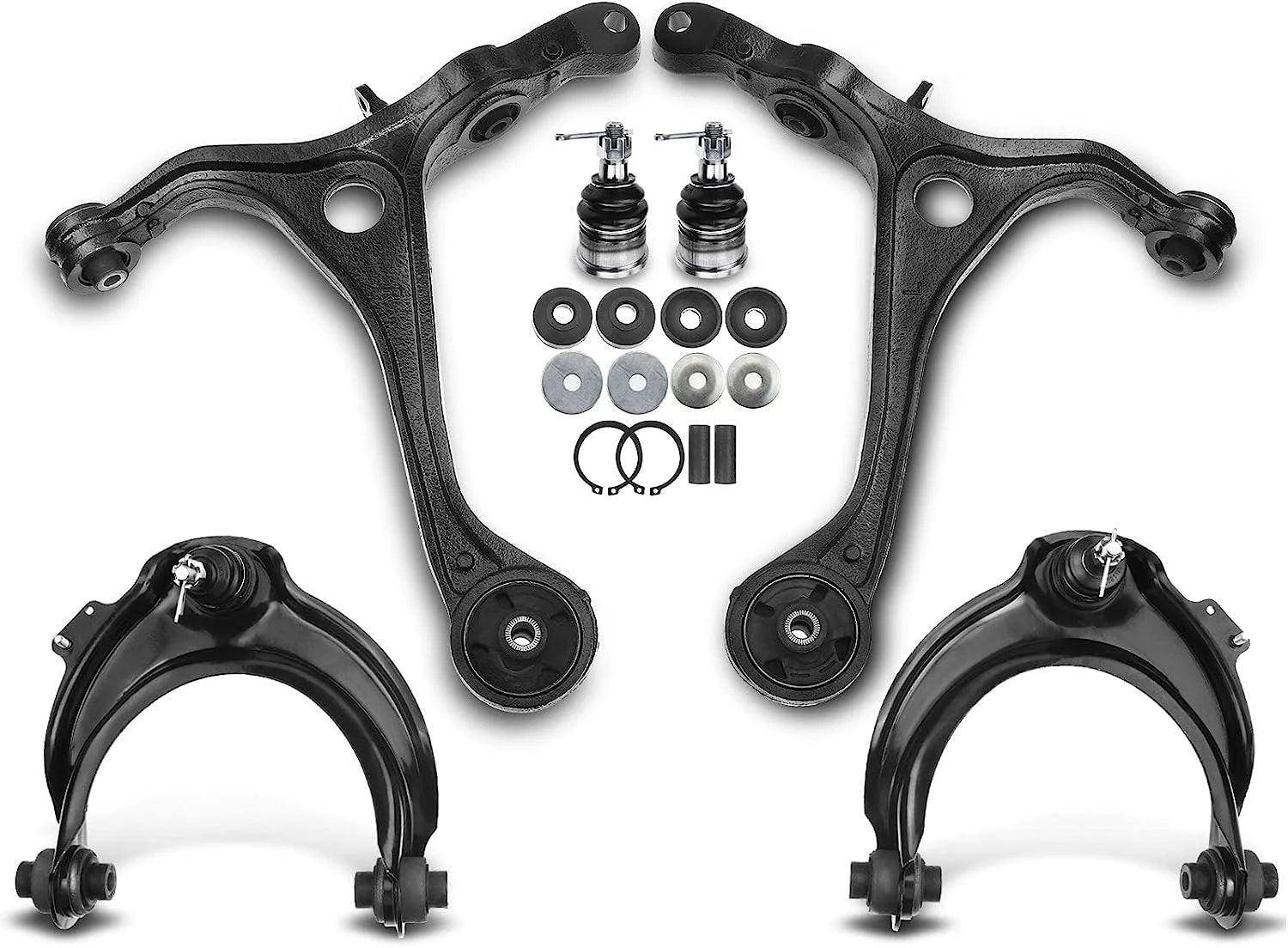 A-Premium 8Pcs Front Suspension Kit Upper and Lower Control Arms Lower Ball Joints Upper Strut Mounts Compatible with Honda Accord 2003-2007 Acura TSX 2004-2008
