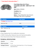 Front Brake Rotor Set 2 Piece - Compatible with 2004 - 2008 Ford F-150 RWD 2005 2006 2007