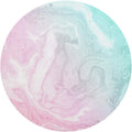 Water Ripple Pink & Aqua Placemats Round Table Mats Non-Slip Washable Heat Resistant Kitchen Place Mat for Home Dining Coffee Tabletop (6PCS) Home Decor