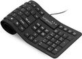 sungwoo Foldable Silicone Keyboard USB Wired Standard Keyboard Waterproof Rollup Keyboard for PC Notebook Laptop, Full