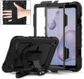 For Samsung Galaxy Tab A 8.4 2020 / T307 Shockproof Protective 360 Rotating Stand W. Strap Tablet Case Cover Black/Black