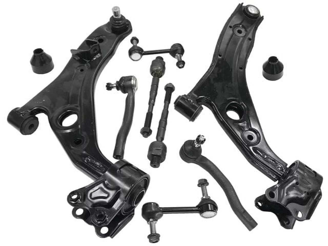 Front Control Arm Kit with Ball Joints and Tie Rods - 8 Piece - Compatible with 2007 - 2014 Lincoln MKX 3.5L / 3.7L V6 Naturally Aspirated 2008 2009 2010 2011 2012 2013