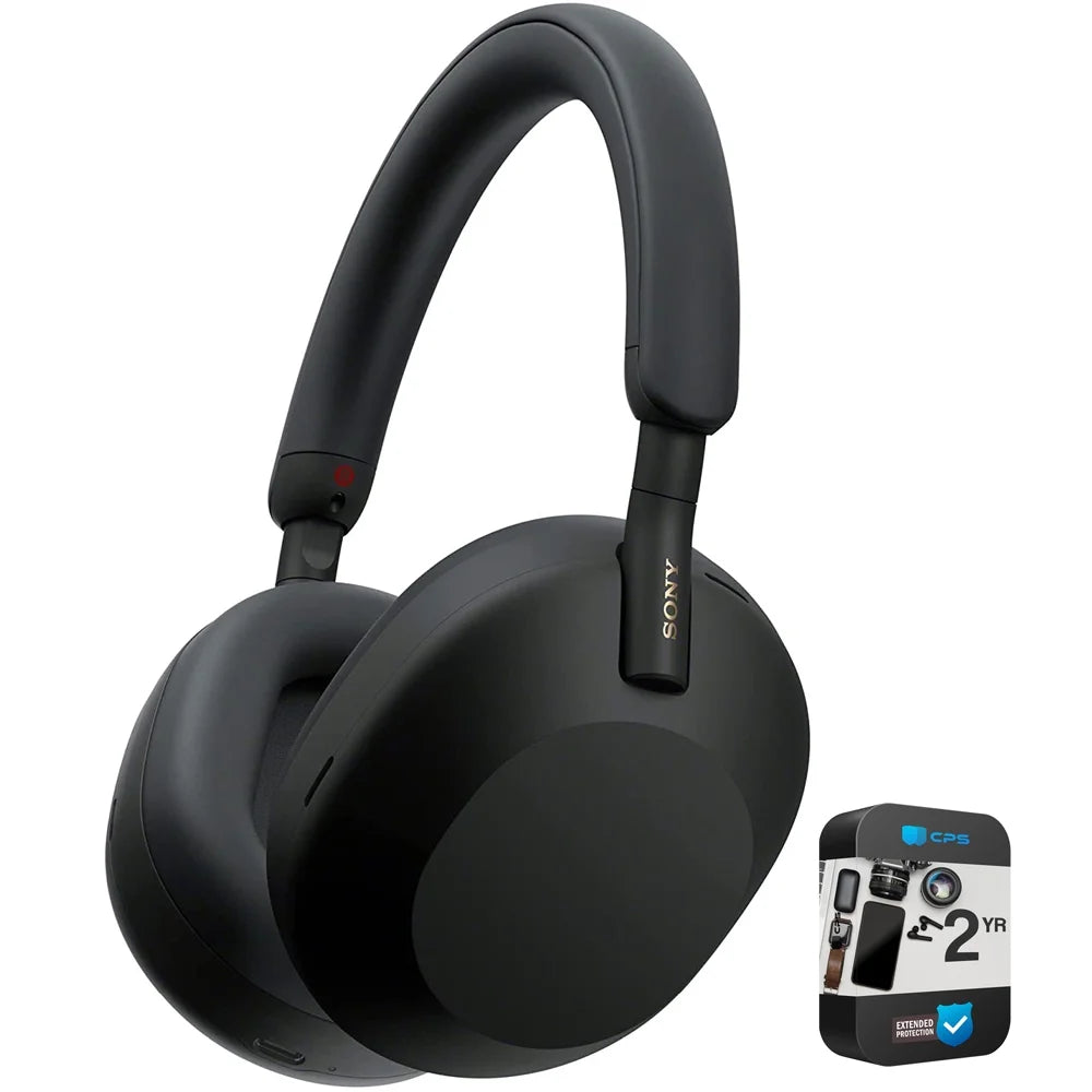 Restored Sony WH1000XM5/B Wireless Industry Leading Noise Canceling Headphones Black Bundle with 2 YR CPS Enhanced Protection Pack (Refurbished)