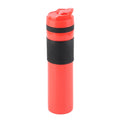 Prensa Cafetera, 350ml Protable Tea and Coffee Maker Botella PP Material Portable Coffee Press Bottle Tea Coffee Maker(Rojo)