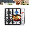 23 NG/LPG Cooktop 4 Burners Built-in Stove Stainless Steel Cooker Kitchen Cooking Tool