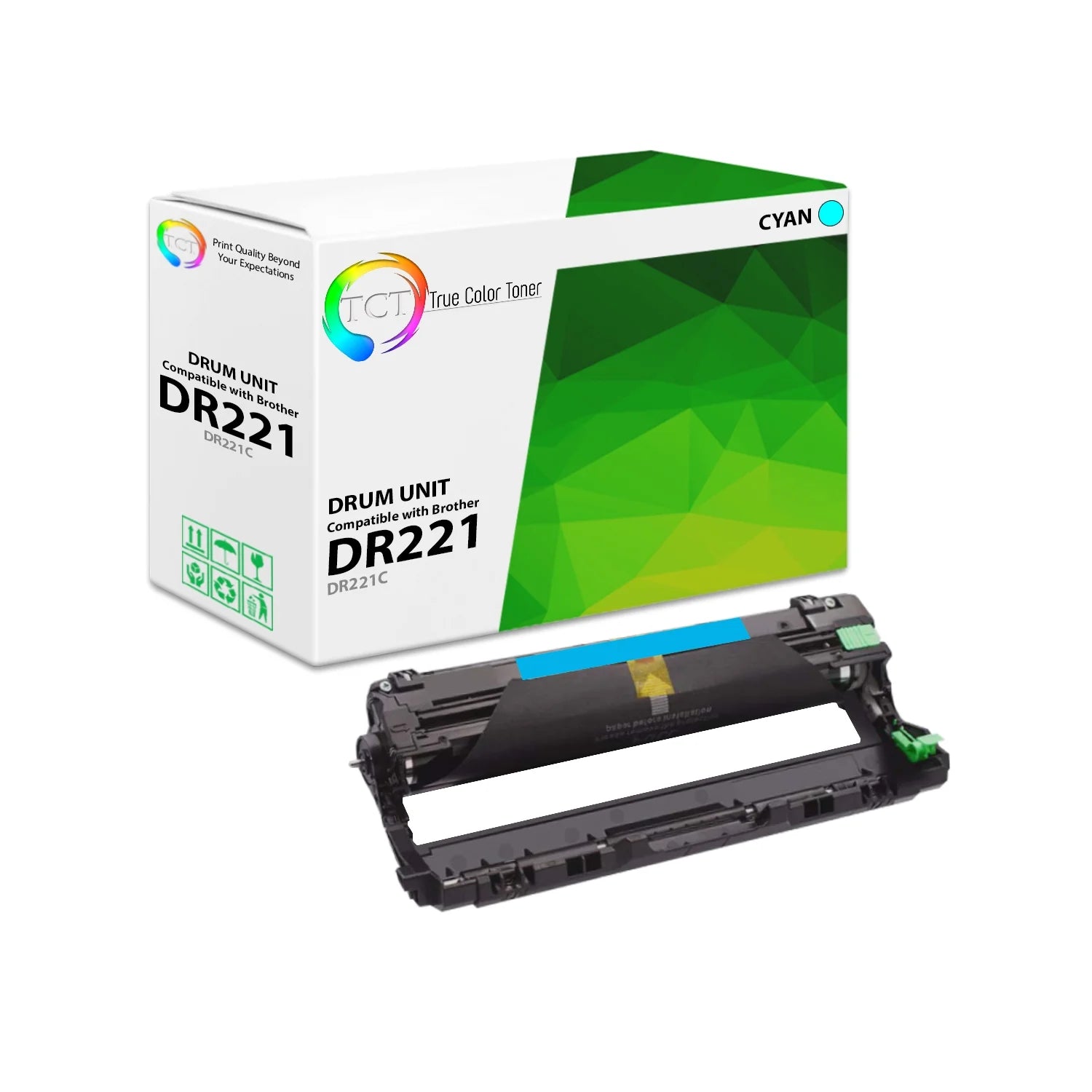 TCT Compatible Drum Unit Replacement for the Brother DR221 Series - 1 Pack Cyan