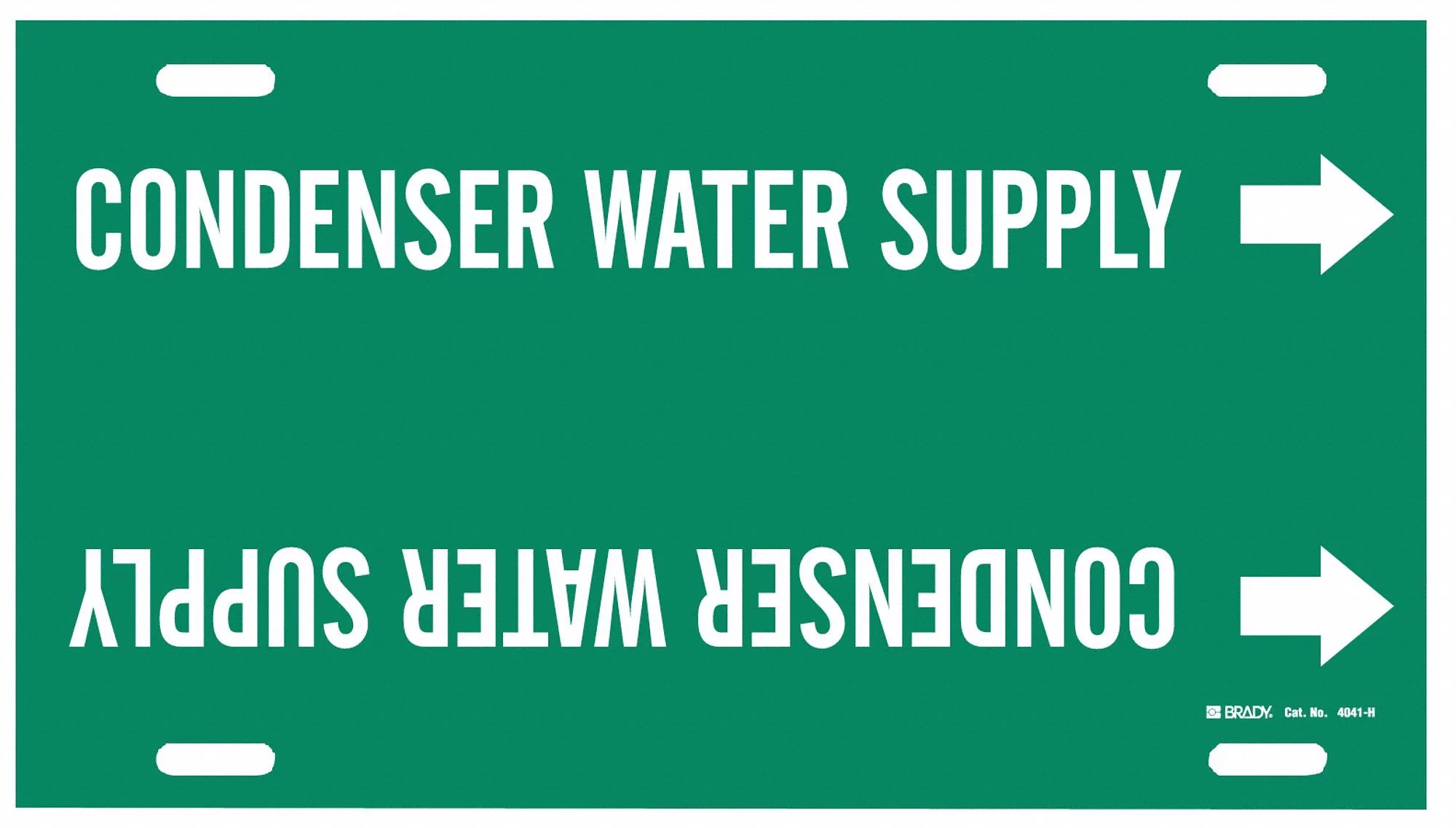 Brady Pipe Markr,Condenser Water Supply,10in H  4041-H