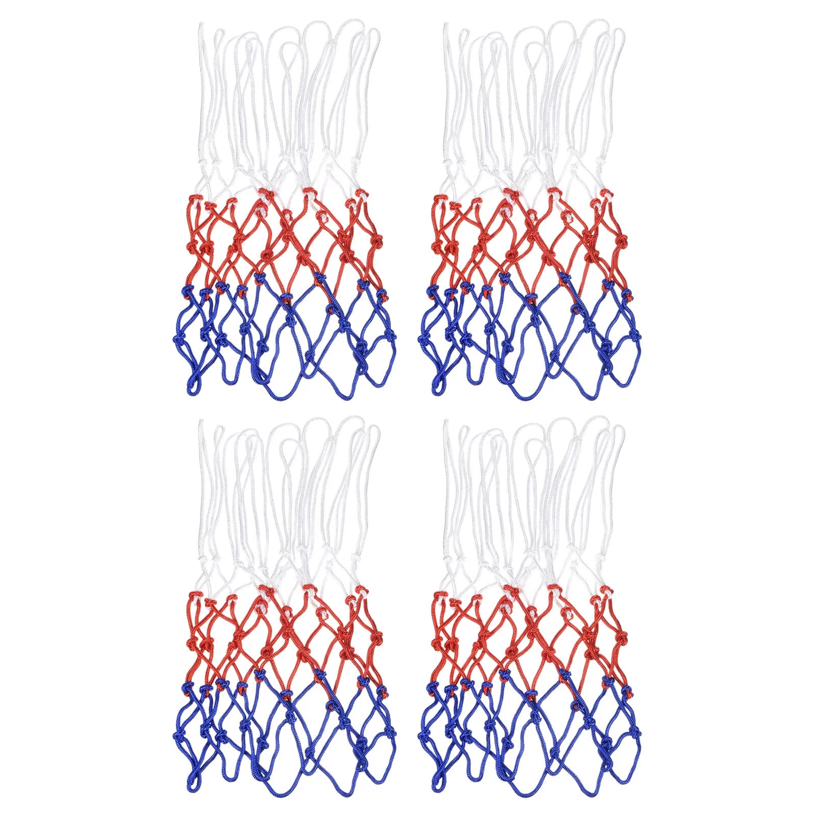 Uxcell 18.5 5.5mm Polyester Basketball Hoop Rim Net Replacement, White Red Blue 4 Pack