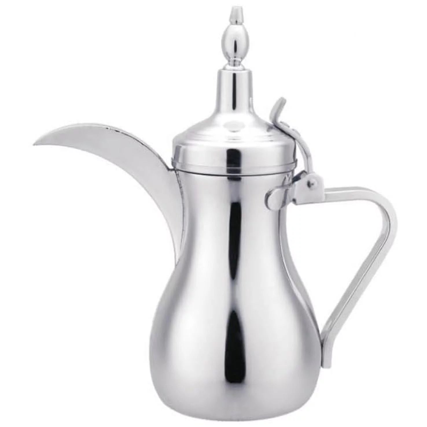 Aladdin Lamp Style Arabic Middle Eastern Coffee Pot Tea Hot Cold Water Kettle All Metal Heavy Thick Stainless Steel Hinged Lid 32oz