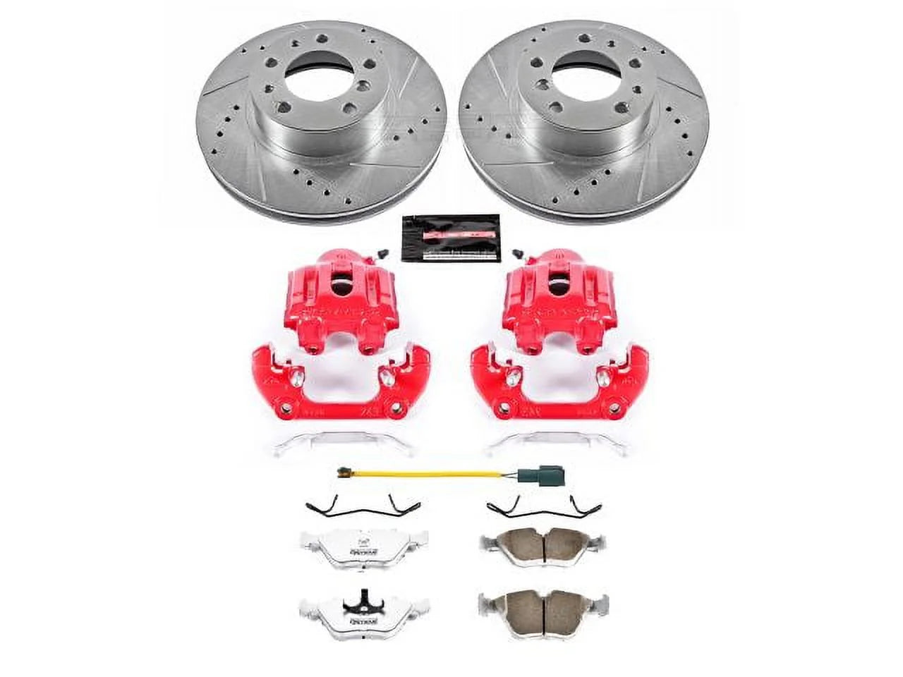 Power Stop Front Z26 Street Warrior Brake Pad and Rotor Kit with Red Powder Coated Calipers KC7331-26