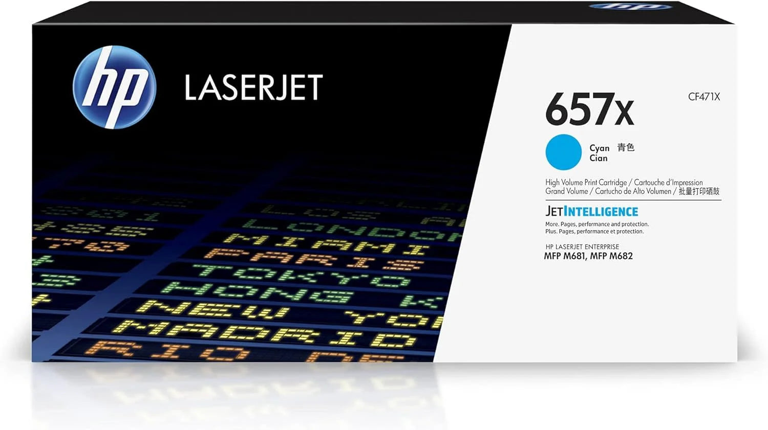HP 657X (CF471X) Toner Cartridge, Cyan High Yield