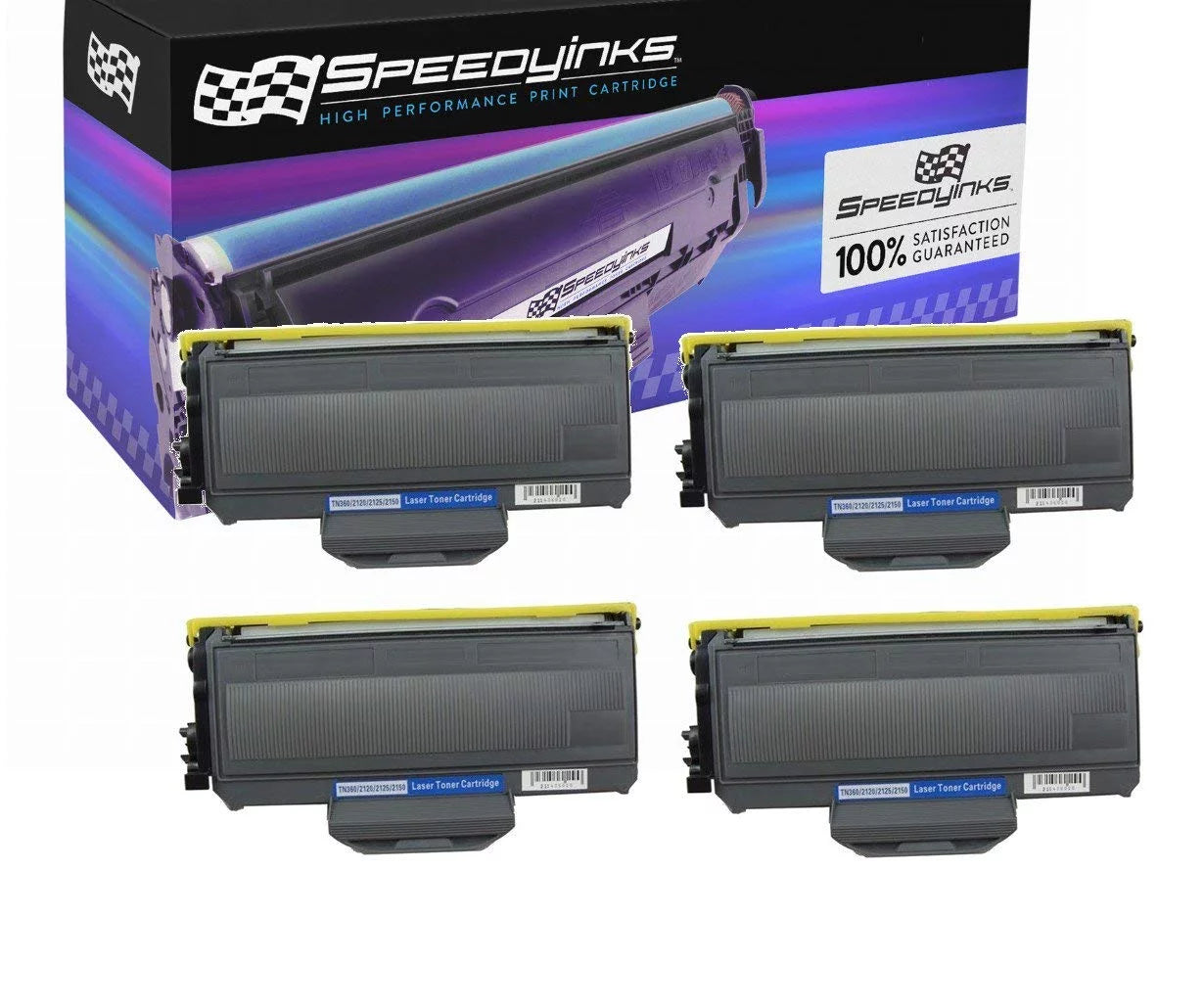 Speedy Inks Compatible Toner Cartridge Replacement for Brother TN360 (Black, 4-Pack)